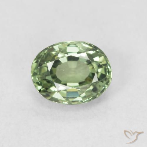 0.59ct Naturel Medium Light Green Saphir, ovale, VVS-VS