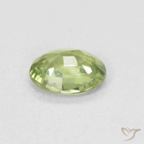 Saphir Vert vif et léger naturelle ovale, 0.42 ct, VVS-VS