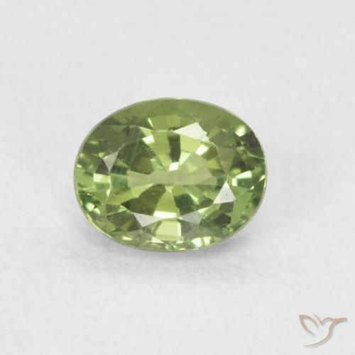0.52ct Naturel Vert moyen Saphir, ovale, VVS-VS