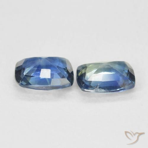 Shop natural 1.31ct Bleu vert moyen Saphir gems, Coussin, from Madagascar at GemSelect. In stock, global shipping!