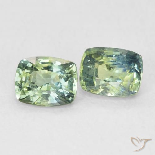 Shop natural 1.20ct Vert sauge léger Saphir gems, Coussin, from Madagascar at GemSelect. In stock, global shipping!