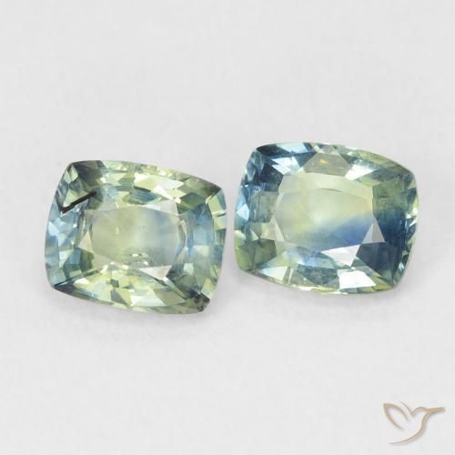 Shop natural 1.45ct Bleu vert Saphir gems, Coussin, from Madagascar at GemSelect. In stock, global shipping!