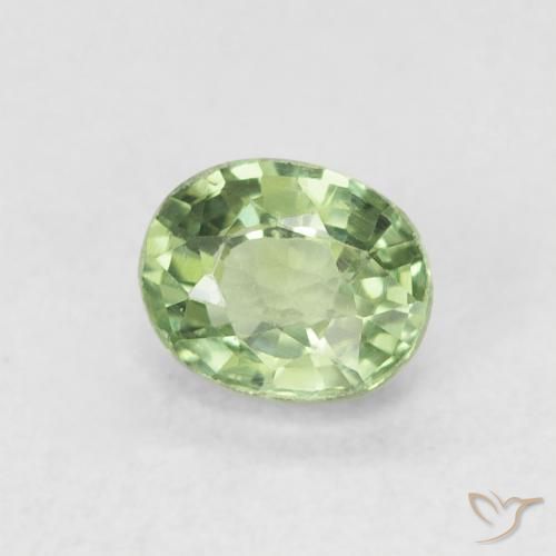 Saphir Vert sauge très clair naturelle ovale, 0.63 ct, VVS-VS