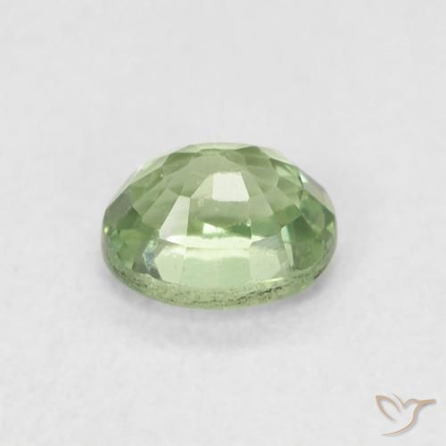 Saphir Vert sauge très clair naturelle ovale, 0.63 ct, VVS-VS