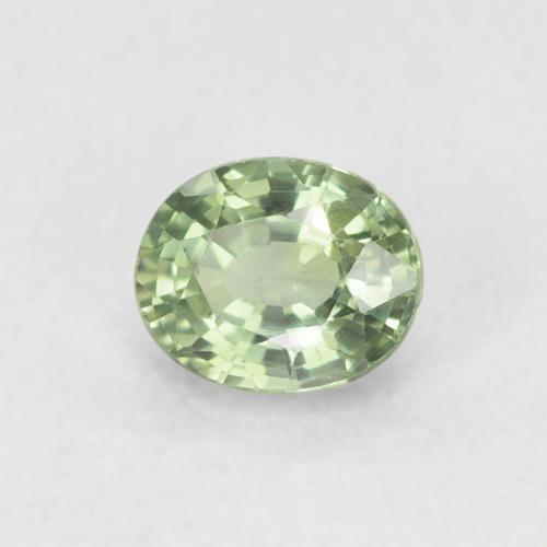 Saphir Vert très clair naturelle ovale, 0.65 ct, VVS-VS