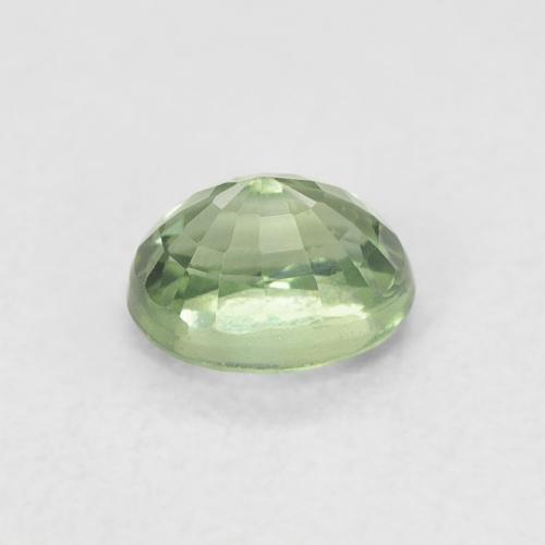 Saphir Vert très clair naturelle ovale, 0.65 ct, VVS-VS