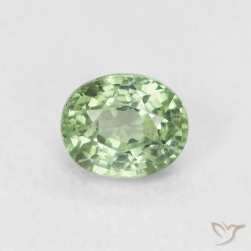 0.61ct Naturel Vert forêt léger Saphir, ovale, VVS-VS