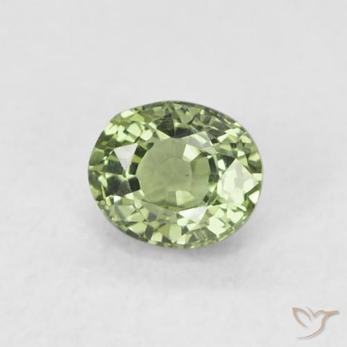 Saphir Vert très clair naturelle ovale, 0.63 ct, VVS-VS