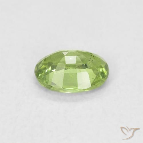 Saphir Vert poire naturelle ovale, 0.44 ct, VVS-VS