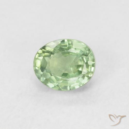 0.56ct Naturel Vert clair Saphir, ovale, VVS-VS