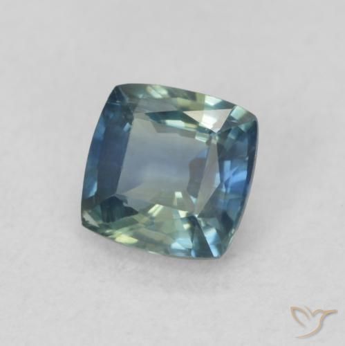 Saphir Sarcelle naturelle Coussin, 0.58 ct, VS