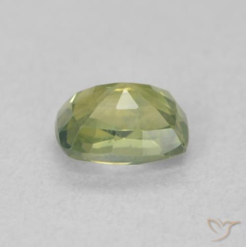 Saphir Jaune citron léger naturelle Coussin, 0.61 ct, VS