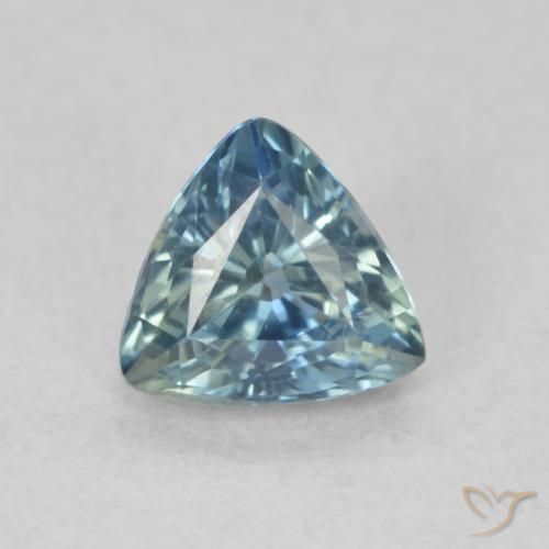 0.63ct Naturel Sarcelle Saphir, Trillion, VS