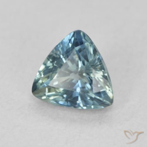 Saphir Sarcelle naturelle Trillion, 0.63 ct, VS