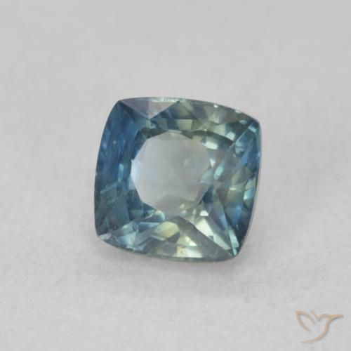 Saphir Sarcelle naturelle Coussin, 0.66 ct, VS