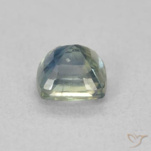Saphir Sarcelle naturelle Coussin, 0.66 ct, VS