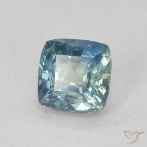 Saphir Sarcelle naturelle Coussin, 0.74 ct, VS