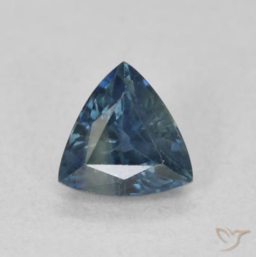 0.55ct Naturel Sarcelle Saphir, Trillion, VS