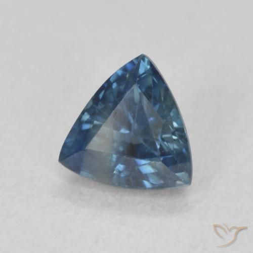 Saphir Sarcelle naturelle Trillion, 0.55 ct, VS