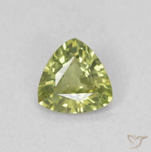 0.41ct Naturel Vert jaunâtre Saphir, Trillion, VVS