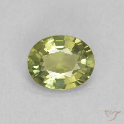 0.46ct Naturel Vert terreux léger Saphir, ovale, VVS-VS