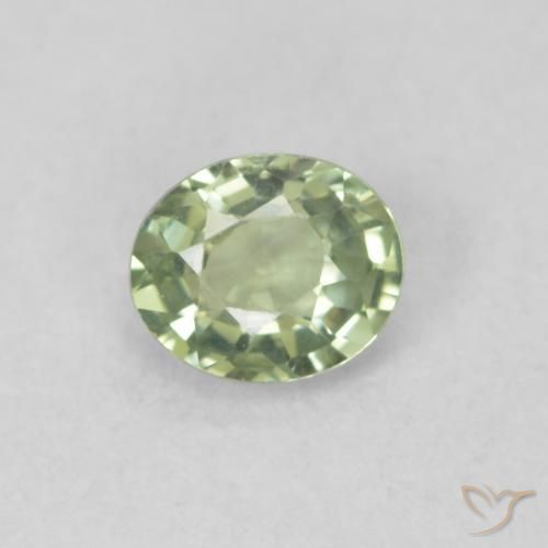 0.46ct Naturel Vert pâle Saphir, ovale, VVS