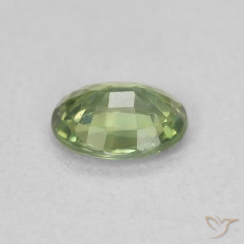 Saphir Vert poire naturelle ovale, 0.47 ct, VVS