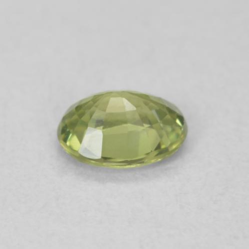Saphir Vert jaunâtre naturelle ovale, 0.41 ct, VVS