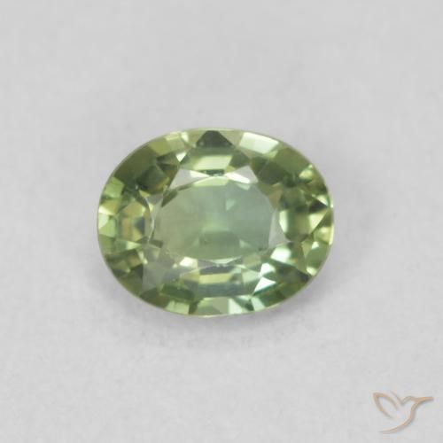 0.40ct Naturel Vert sauge léger Saphir, ovale, VVS