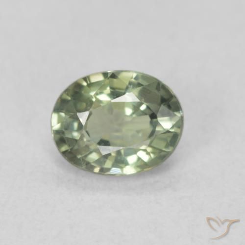 0.50ct Naturel Vert clair Saphir, ovale, VVS