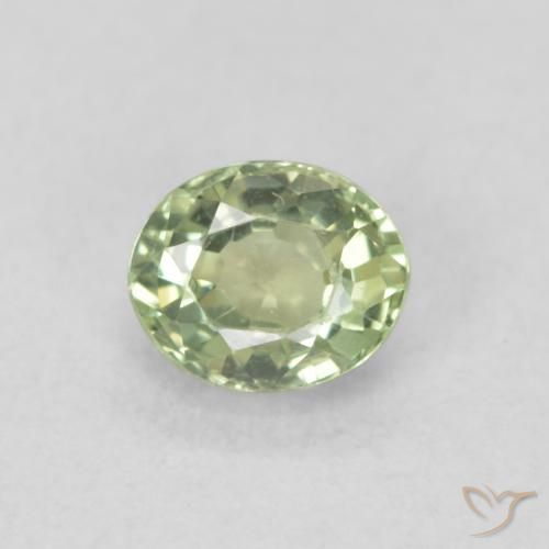 0.51ct Naturel Vert sauge léger Saphir, ovale, VVS