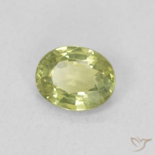 Saphir Vert chaud et terreux naturelle ovale, 0.41 ct, VS