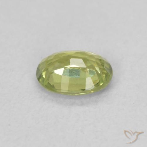 Saphir Vert chaud et terreux naturelle ovale, 0.41 ct, VS