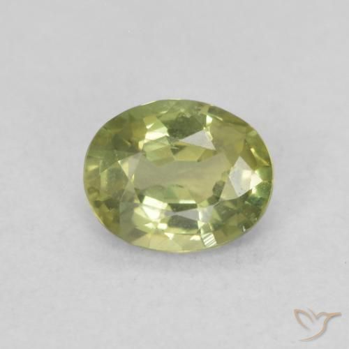 0.44ct Naturel Vert jaunâtre Saphir, ovale, VS