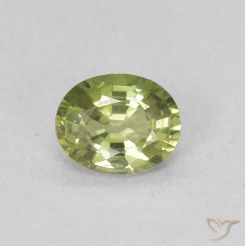 0.39ct Naturel Vert jaunâtre Saphir, ovale, VS
