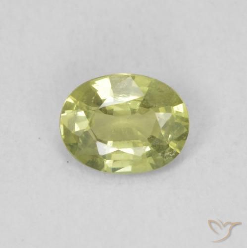 0.34ct Naturel Vert jaunâtre Saphir, ovale, VS