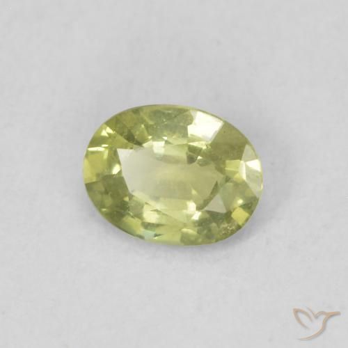Saphir Vert jaunâtre naturelle ovale, 0.34 ct, VS