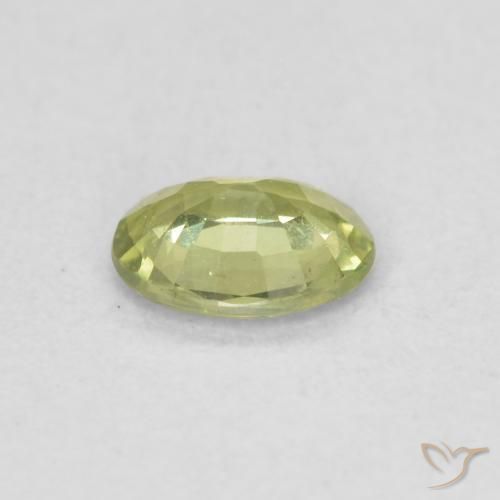 Saphir Vert jaunâtre naturelle ovale, 0.34 ct, VS