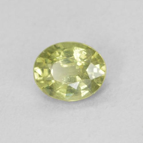Saphir Vert chaud et terreux naturelle ovale, 0.42 ct, VS