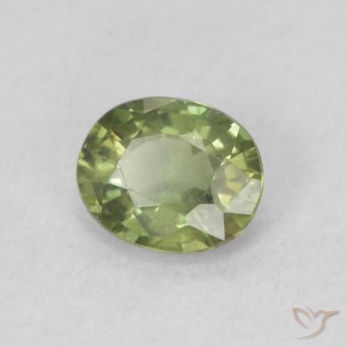 Saphir Vert clair naturelle ovale, 0.46 ct, VS