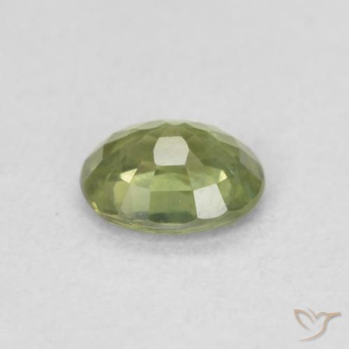 Saphir Vert clair naturelle ovale, 0.46 ct, VS