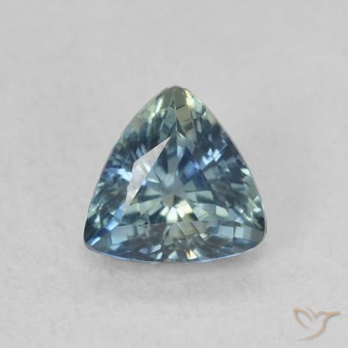0.54ct Naturel Sarcelle Saphir, Trillion, VS