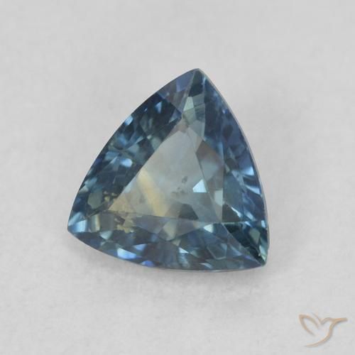 Saphir Sarcelle naturelle Trillion, 0.61 ct, VS