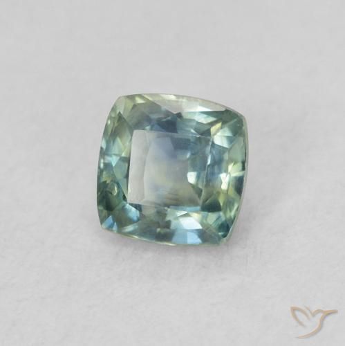 Saphir Sarcelle naturelle Coussin, 0.48 ct, VS