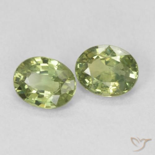 Shop natural 0.77ct Vert jaunâtre Saphir gems, ovale, from Madagascar at GemSelect. In stock, global shipping!