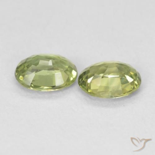 Shop natural 0.77ct Vert jaunâtre Saphir gems, ovale, from Madagascar at GemSelect. In stock, global shipping!