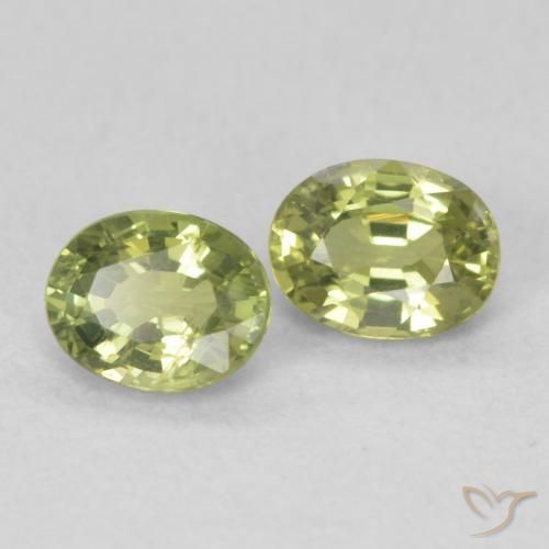 0.87ctw Naturel Vert jaunâtre Saphir, ovale, VS