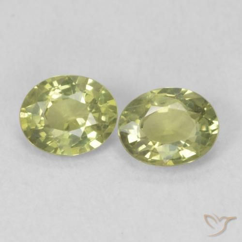 0.78ctw Naturel Vert chaud et terreux Saphir, ovale, VS