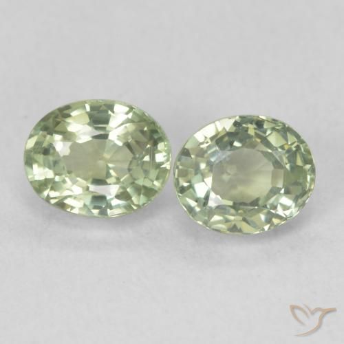 1.23ctw Naturel Vert poire pâle Saphir, ovale, VVS-VS