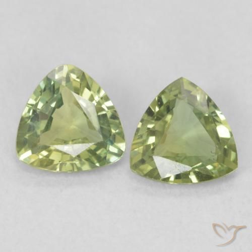 0.67ctw Naturel Vert terre pâle Saphir, Trillion, VVS-VS